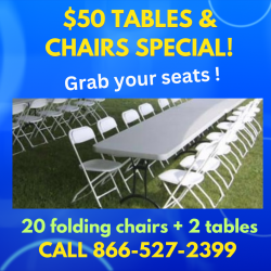 $50 Tables & Chairs Special $50 Tables & Chairs Special