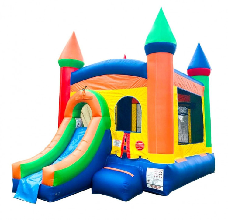 Colorful 4 In 1 Combo / Bounce, Climb, Slide & Basketball
