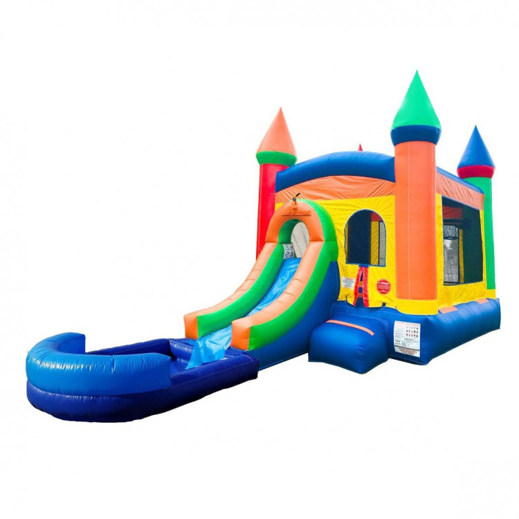 Colorful 5 In 1 Combo/Bounce,Climb,Slide,B-ball & Pool