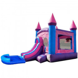 Pink 5 In 1 Combo / Bounce, Climb, Slide, B-ball & Pool